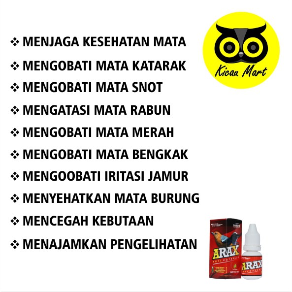 OBAT BURUNG ARAX ANTI KATARAK ORBIRD ATASI SAKIT MATA SNOT BERAIR MERAH IRITASI BENGKAK BUTA OTAROB