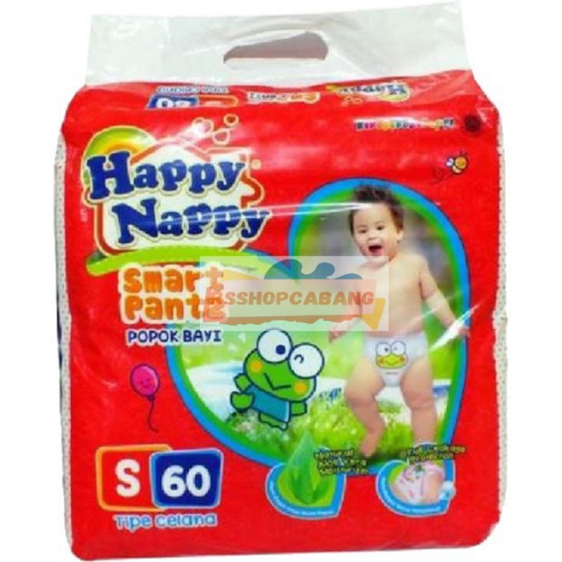 PAMPERS HAPPY NAPPY S60 M54 L48 XL44 XXL36 SMART PANTS