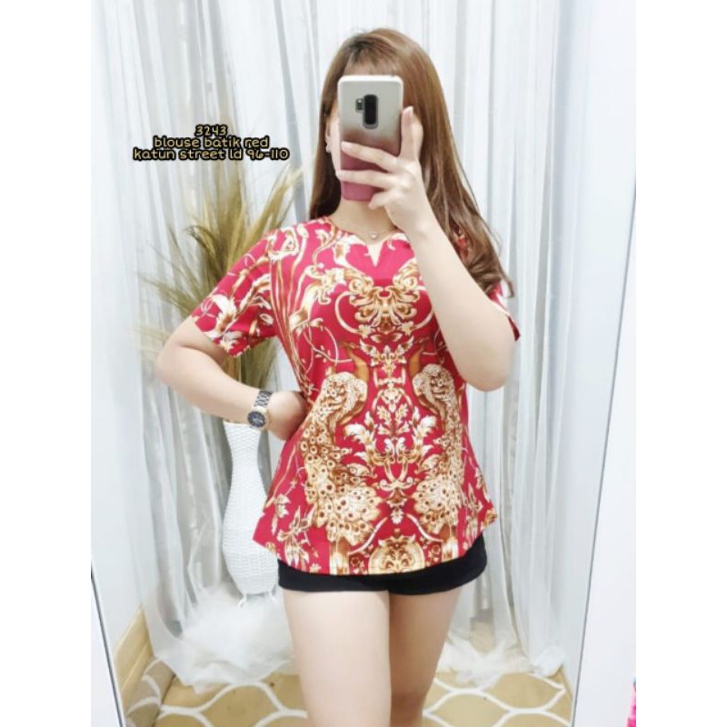 Blouse batik red Katun street 3243
