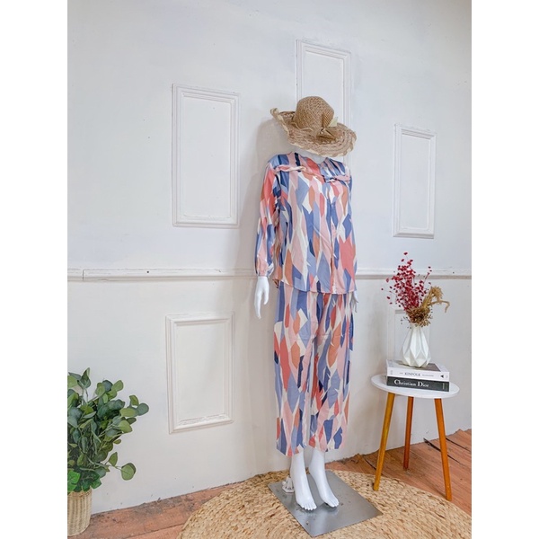 ONE SET RAYON FULL KANCING (PILIH MOTIF) / PIYAMA RAYON WANITA MURAH / PAJAMAS BUSUI / DAILY SET-KC 9