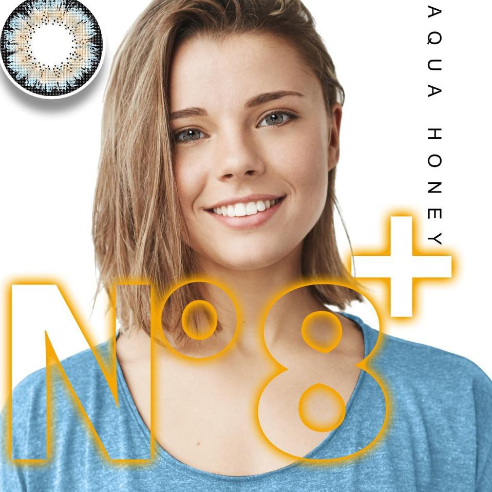 ♛ NEW Softlens X2 ICE N8+ AQUA HONEY (-3.25 s/d -6.00) Minus / Soflens N8 Plus 16mm ➺