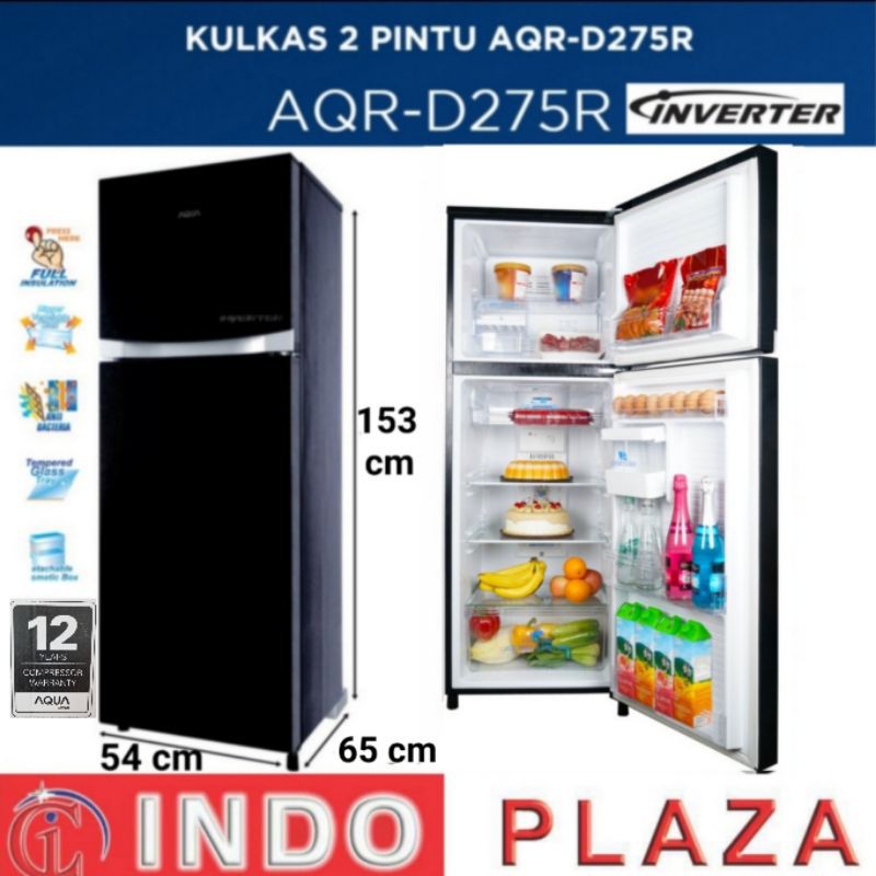 KULKAS AQUA 2 PINTU INVERTER AQR-D275R