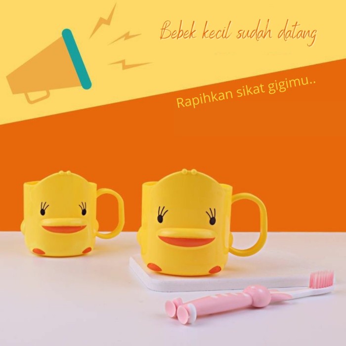 Gelas Bebek Anak Gelas Sikat Gigi Kumur Kuning Bebek Bayi Anak R50 PGM