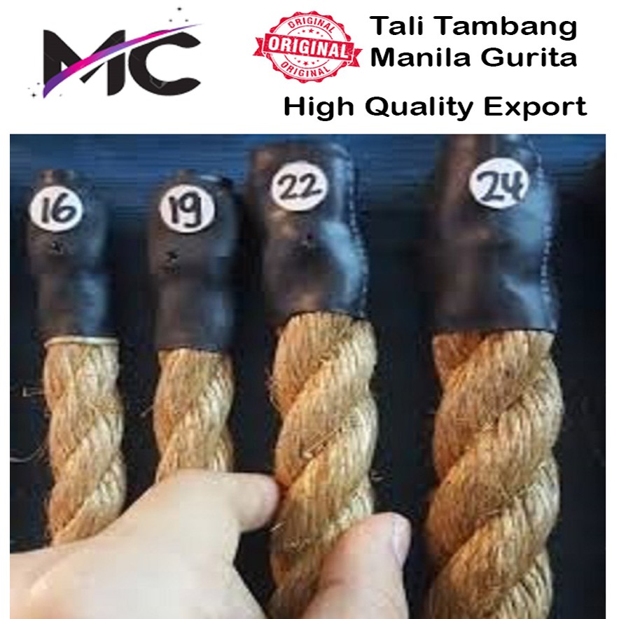 Tali Tambang Besar 22mm 24mm Permeter Tali Manila Goni Dadung Coklat Kapal Outbound Tali Lomba Tarik Tambang