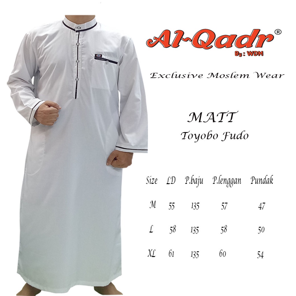 Jubah Pria Jubah Dewasa Gamis Pria Dewasa Lengan Panjang Al qadr/ AB Alkahfi Bareno