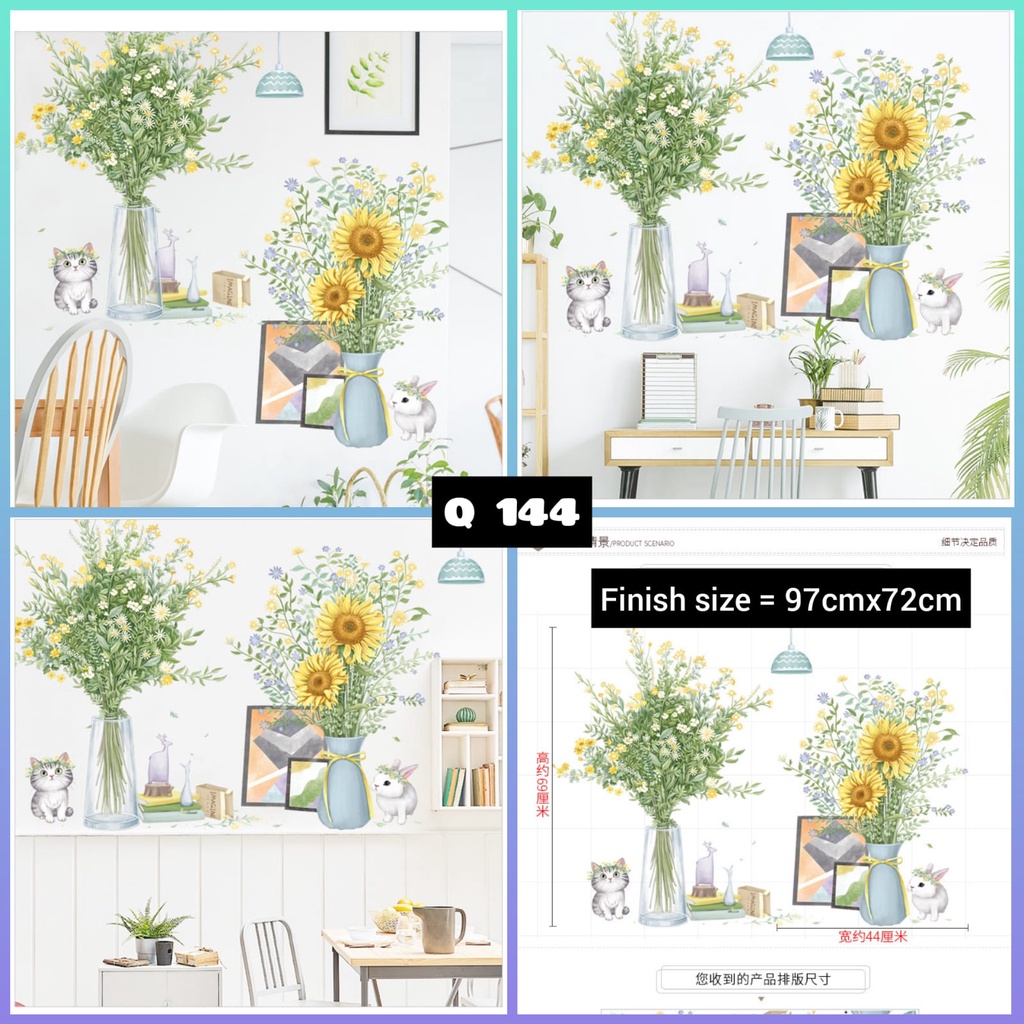 WALLSTIKER WALLSTIKER WALL STICKER STIKER PAPER WALLPAPER DINDING D3 MOTIF TANAMAN HIJAU DAUN POHON KAKTUS MONSTERA DEKORASI CAFE RUMAH PINTU JENDELA CERMIN KACA HIASAN KERAMIK KAMAR MANDI TOILET ANTI AIR WATERPROOF TEGEL KOMPOR KULKAS DAPUR 3D AESTHENTIC-Q144