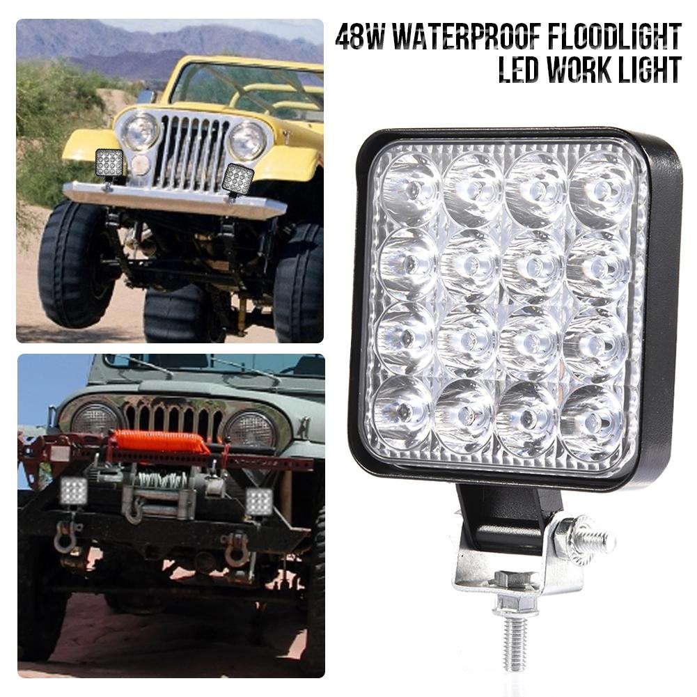 Weketory Lampu LED Spot Light Fog Mobil Truck Jeep SUV 30 Degree LED 48W - D841 HITAM