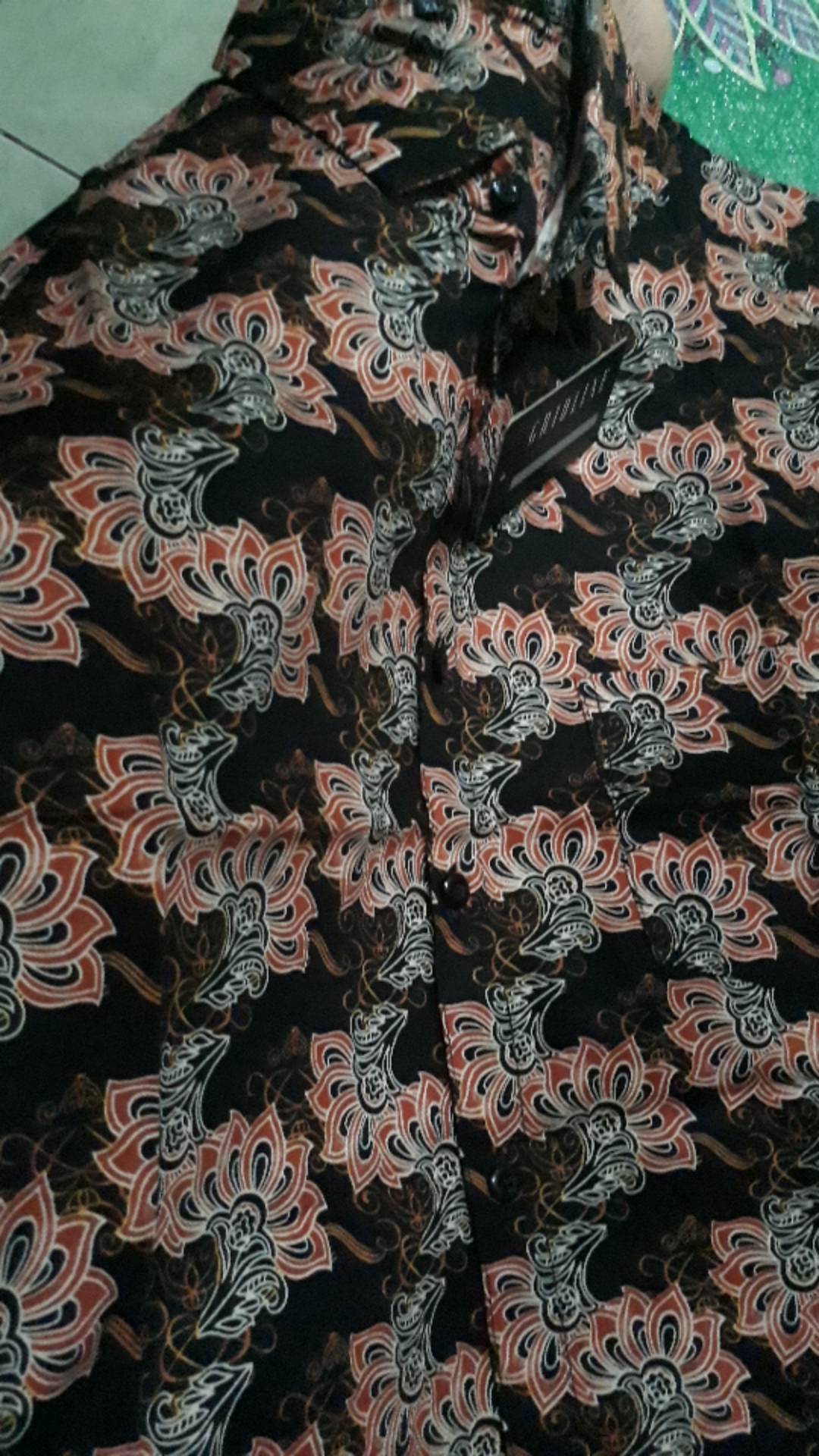 [gridline - R048] Kemeja Batik Pria Katun Lengan Pendek Regular