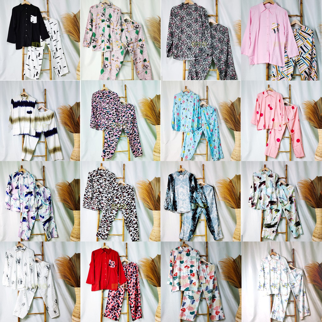 ThafanaHD - Kemeja Piyama One Set Rayon Grosir