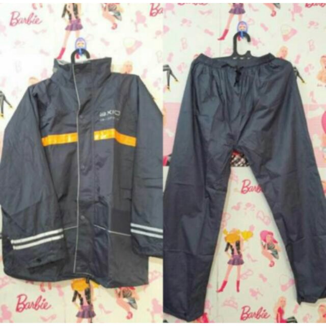 Jas Hujan Axio Biru silver khusus size M lis Gold