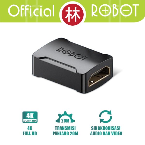 ROBOT RHH10 Adapter Ekstensi Kabel HDMI Female to Female 4K HD