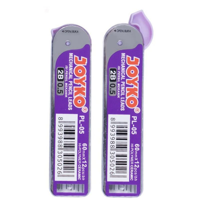 

joyko isi pensil mekanik 2B 0,5 isi 12 PL-05