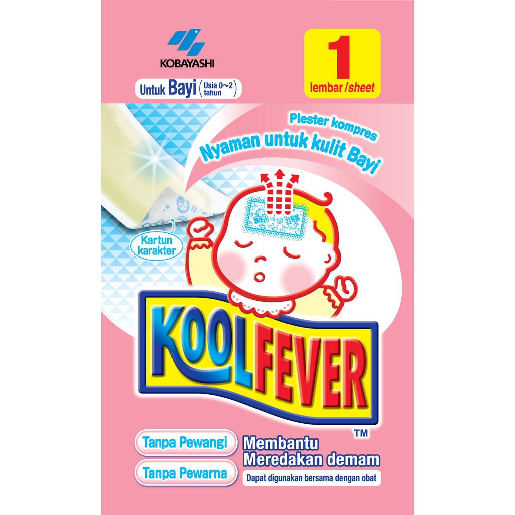 Kobayashi KoolFever | Plester Kompres Demam untuk Anak-anak &amp; Bayi - 1 Lembar