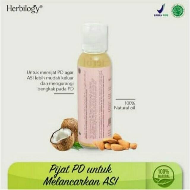 HERBILOGY Breastfeeding Oil  Minyak Urut  Pijat PD Massage Oil.