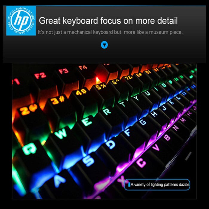 Keyboard Gaming HP GK200 - RGB Blue Switch TKL Mechanical Keyboard  original