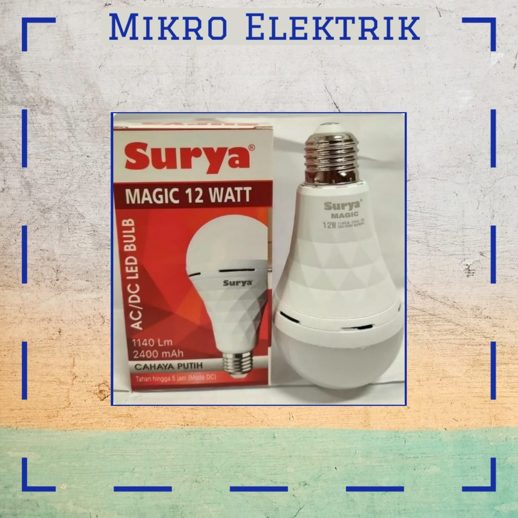 Lampu Emergency LED Surya Magic 12W Rechargeable