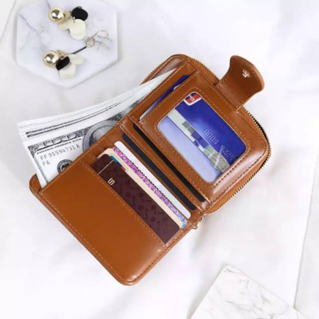 A1 Promo Dompet Wanita Lucu Elegan Bahan Taiga Ukuran 19x9 Warna Ungu Tosca Biru Hitam Fanta Murah