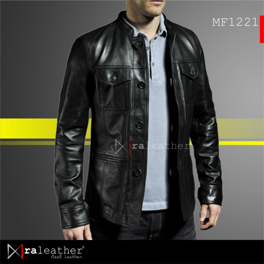 Jaket Kulit Pria 100% Kulit Domba Asli Garut, RA Leather Original  - MF1221