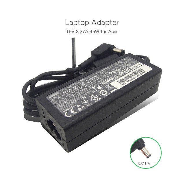 ADAPTOR LAPTOP ACER 19V-2.37A CHARGER / CASSAN (5.5x1.7A)