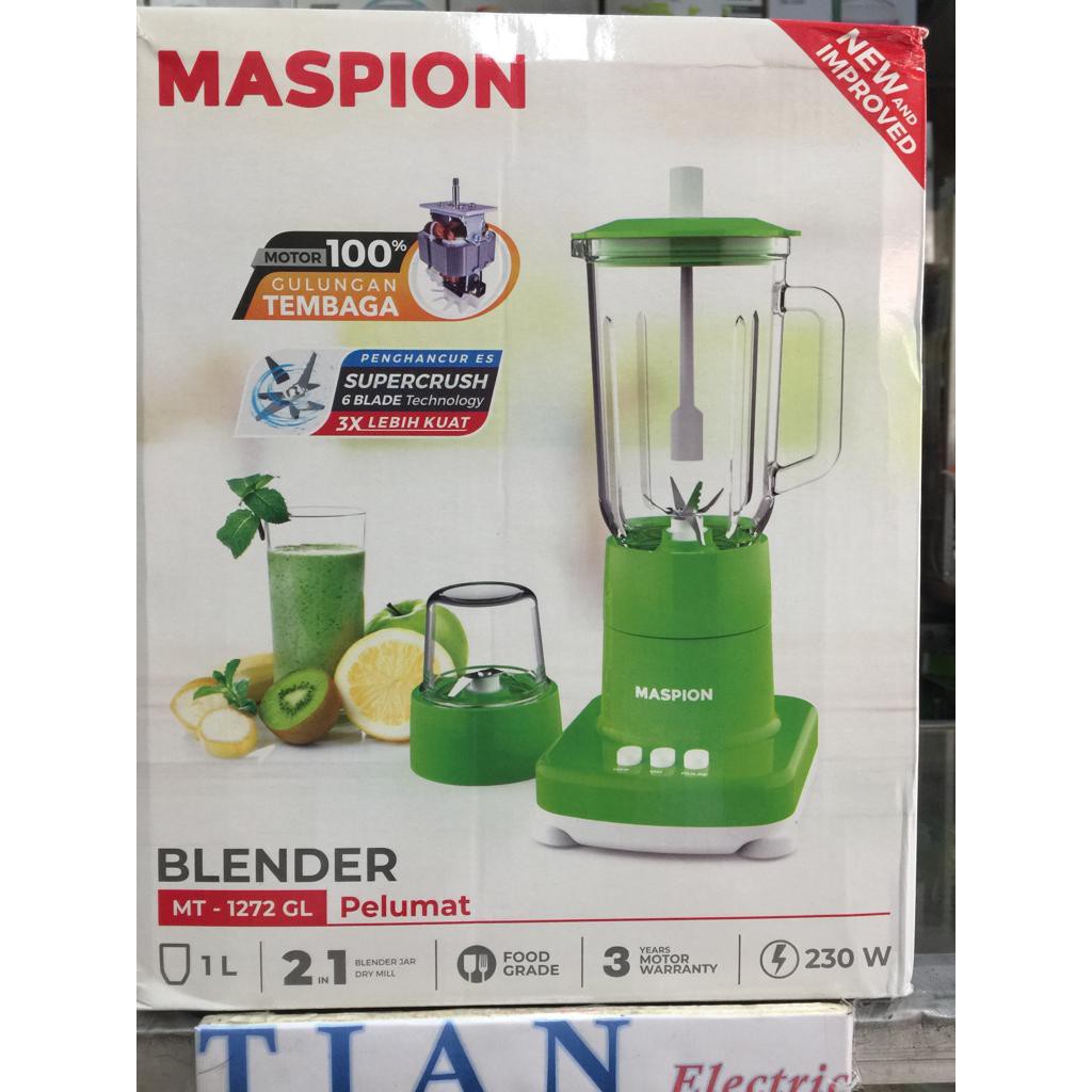 MASPION MT-1272 GL Blender Gelas 1 Liter 2in1