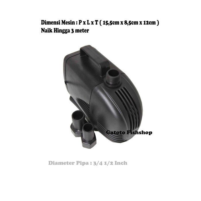 pompa air aquarium kolam hikari hk 105 naik 3 meter