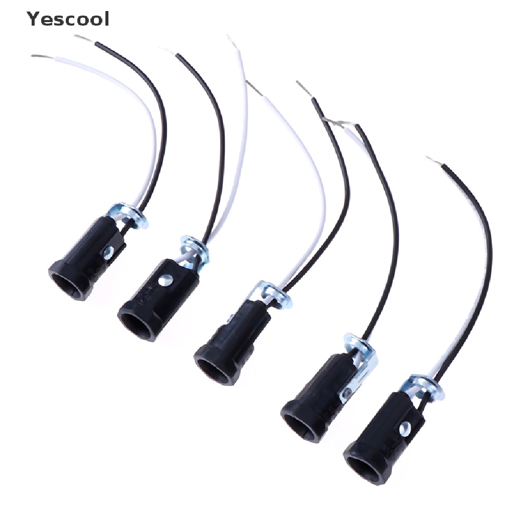 Yescool 5Pcs Dudukan Lampu E12 Tanpa Kunci Dengan Kabel 20CM