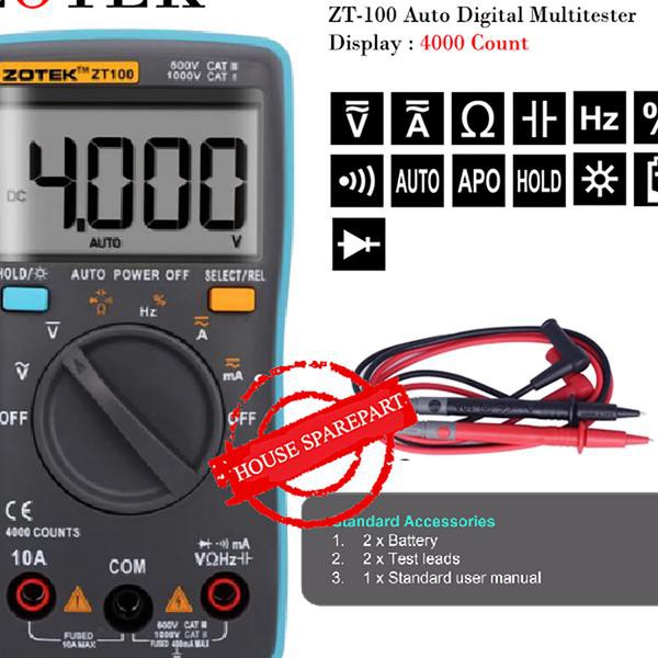 AVOMETER DIGITAL ZOTEK ZT100 / MULTITESTER DIGITAL ZOTEK ZT 100