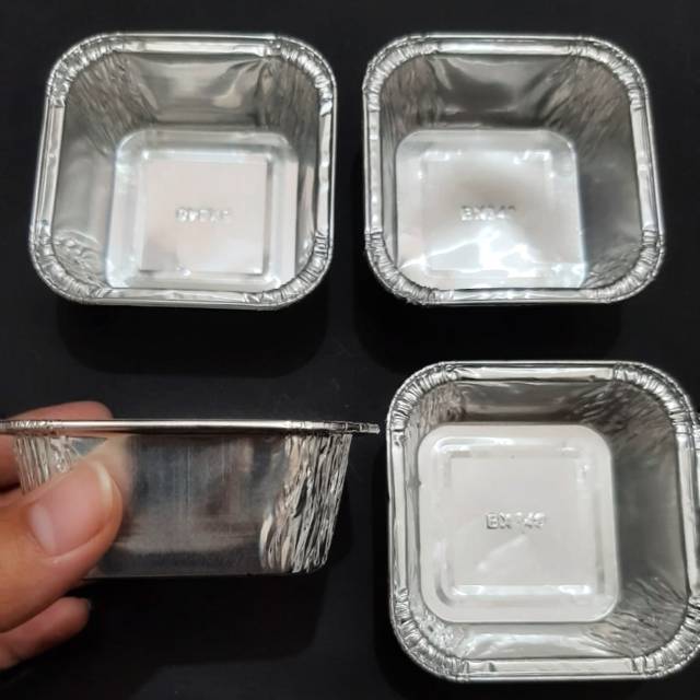 (Isi 10) Aluminium Foil Kotak /Alumunium Wadah Macaroni Schotel / Tempat Lasagna Mentai Persegi