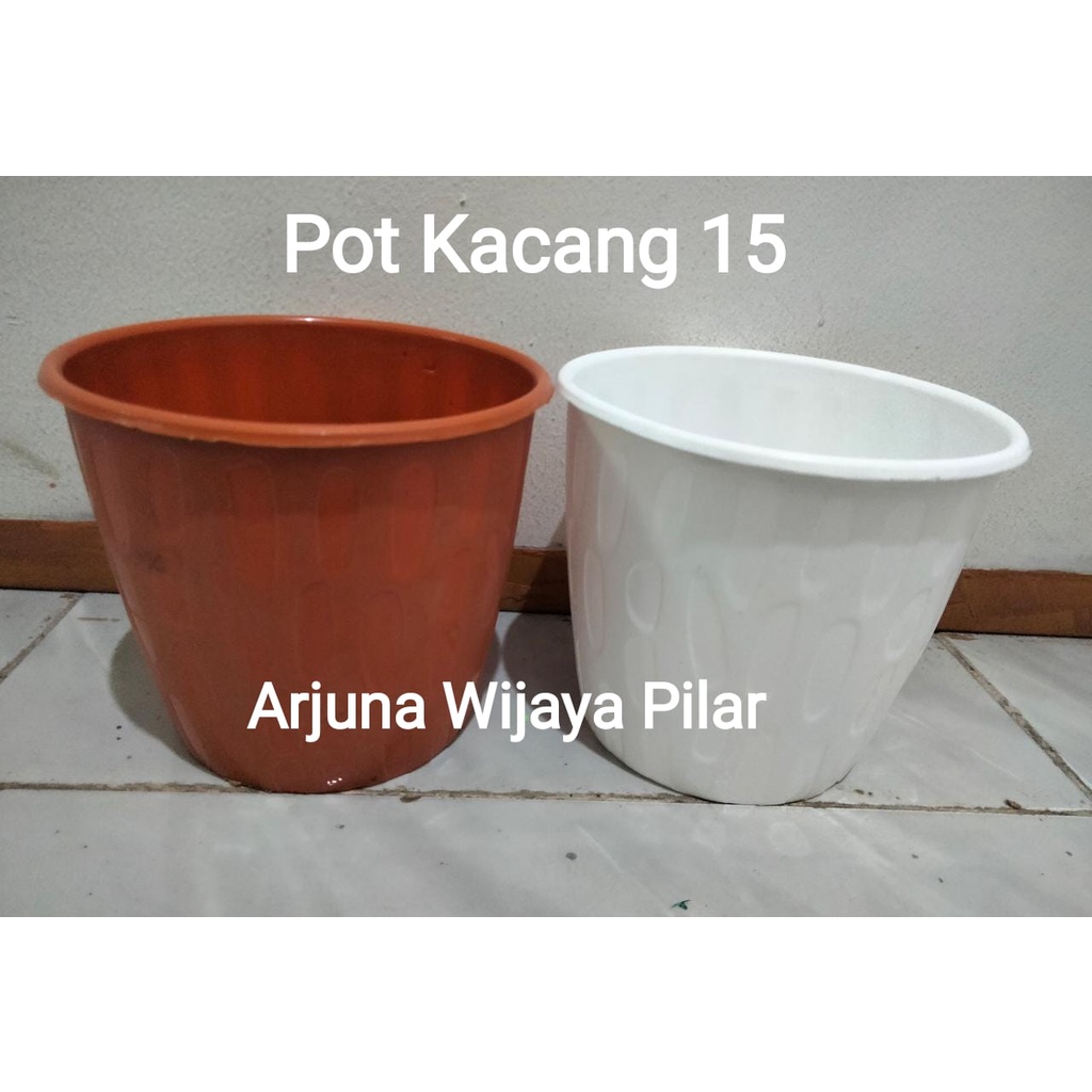 Pot kacang Tabitha uk 15 Putih &amp; Bata +Bubblewrap