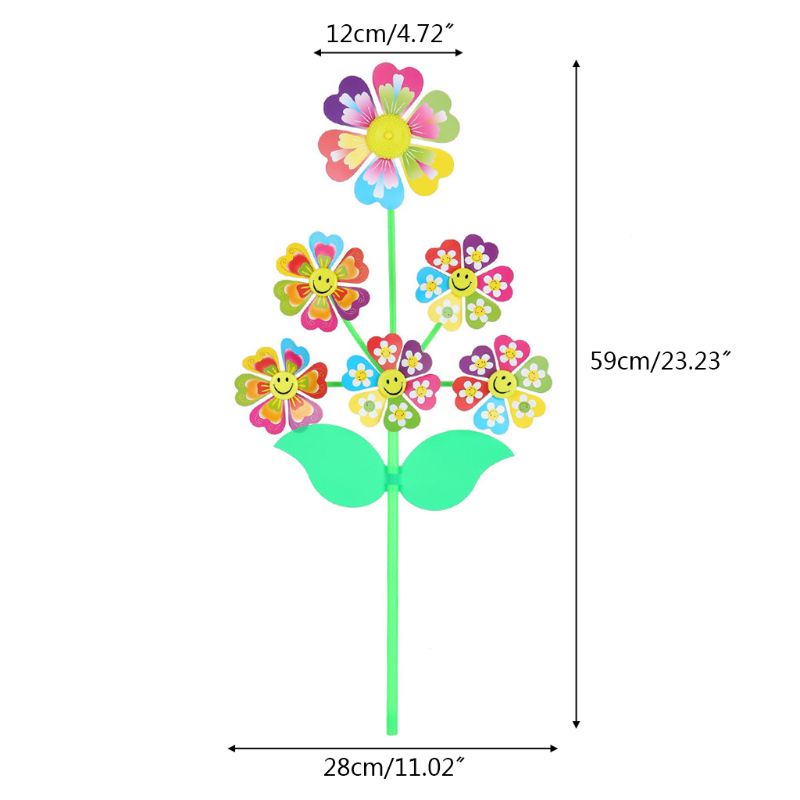 Mary 6roda Kartun Kincir Mainan Whirligig Wind Spinner Kincir Halaman Taman Dekorasi DIY Handmade Craft