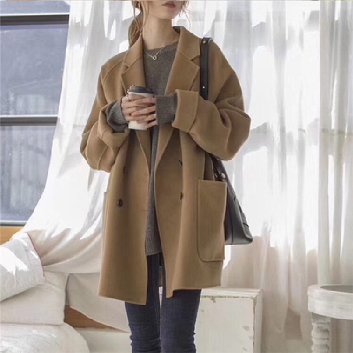 [littlecrab] Blazzer Tebal Coat Cardigan Outer Wanita Import Jaket Korea Oversize Elegan Coat Cewek Korean Style ini