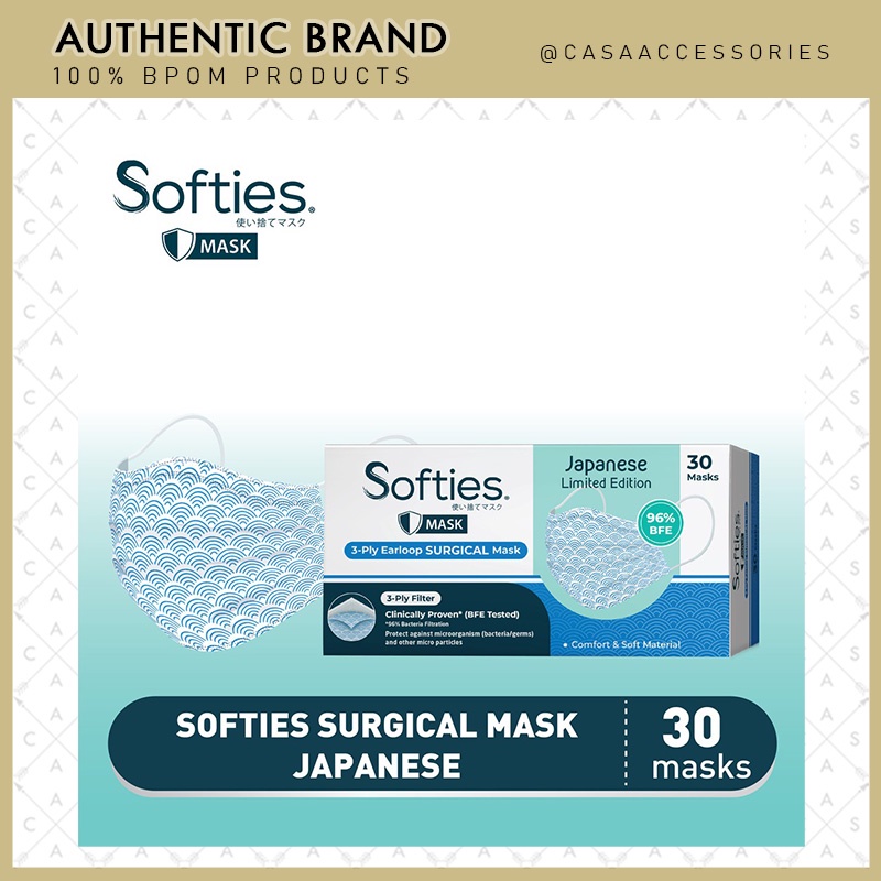 Softex Softies Surgical Mask 30s isi 30 Masker Medis - 1 Box