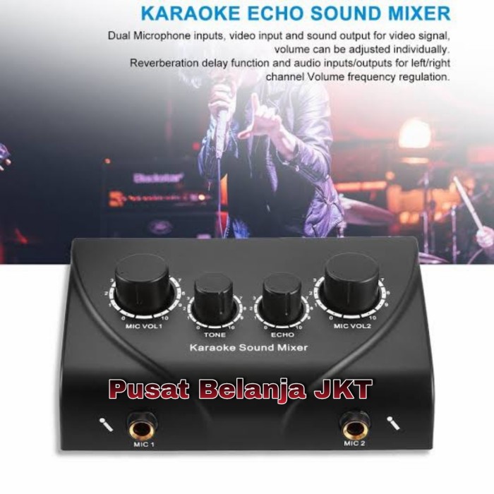 Produk Terbaru Mixer Mini Audio Karaoke Mic Echo Tone 2Channel Td-020