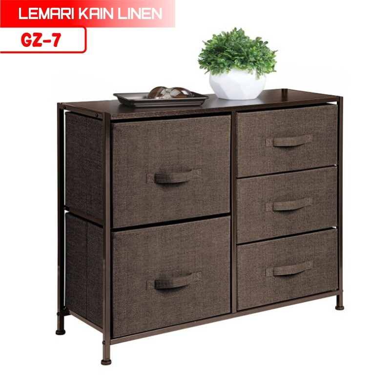 Kualitas Tinggi Lemari susun 5 Laci Lemari Linen Serbaguna Lemari Linen TV Premium  GZ-7 WHFURNITURE