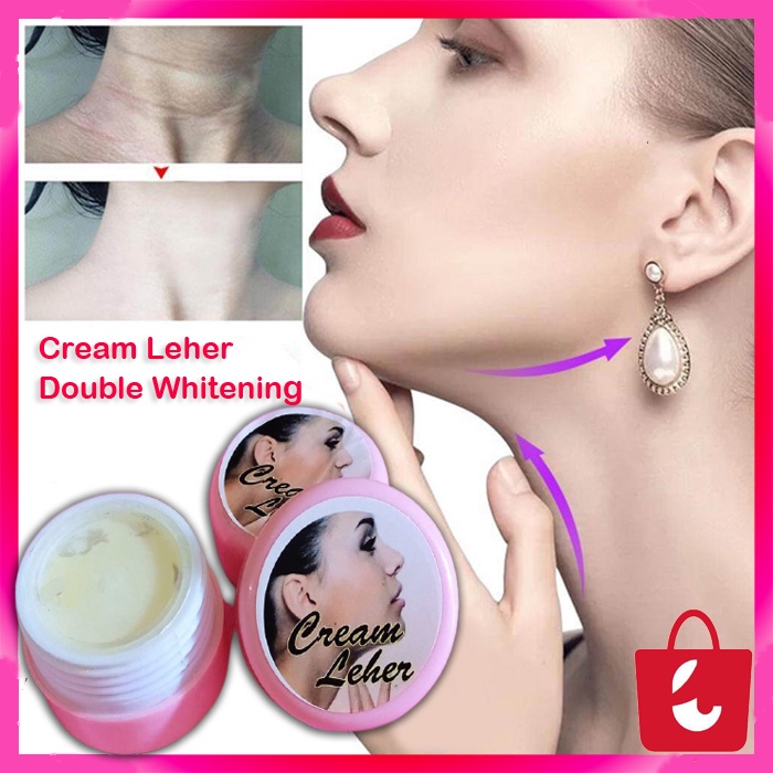 [100% Asli + COD]  Cream leher double whitening  Cream Pemutih Leher Tubuh Selakangan Mengecangkan Kulit cream Leher 100% Original