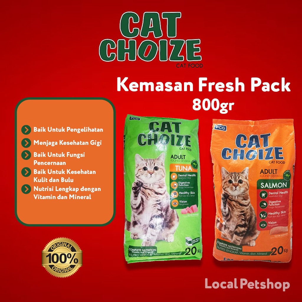 CAT CHOIZE Makanan Kucing Adult Fresh Pack 800gr expired lama rasa TUNA dan SALMON cat food