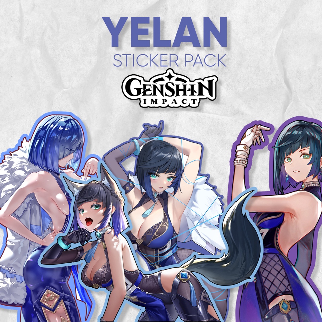 

Stiker Pack Yelan Genshin Impact Game Anime Sticker Waterproof