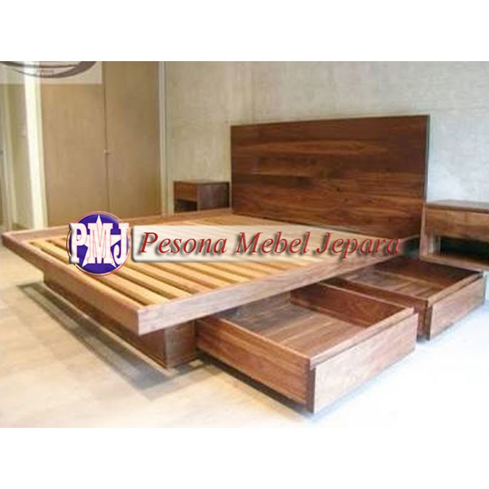 Dipan Minimalis Model Jepang laci 4 Besar Kayu Jati