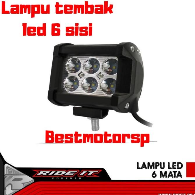 Lampu tembak sorot Led 6 mata Ride it bestmp Juara