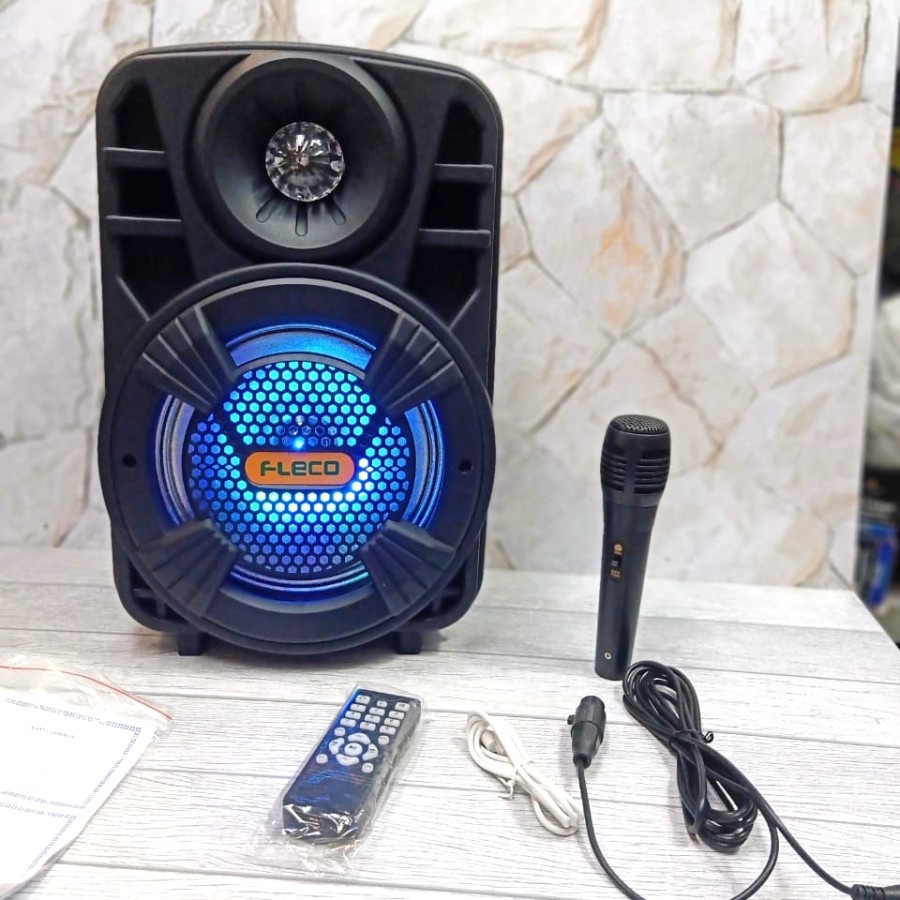 COD SPEAKER BLUETOOTH KARAOKE FLECO F-804N TERBARU UK 8'5 INCH