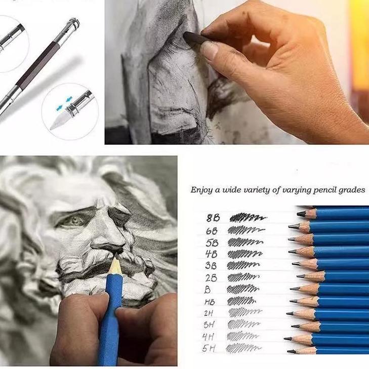 

Wow Murah Meriah.. 33 Pcs Sketching Set Drawing Kit Tools Pensil Gambar Sketsa Art Manga