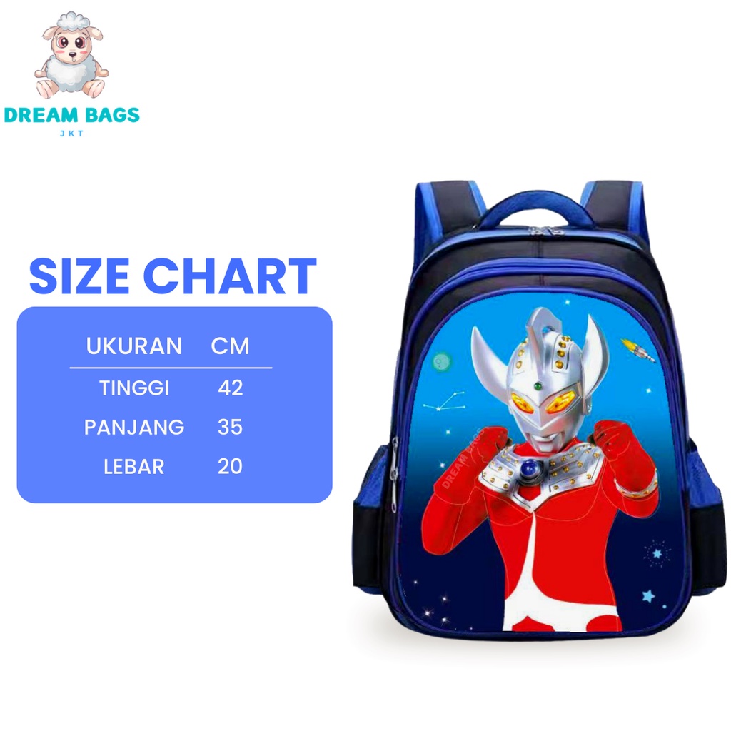 Tas Sekolah Karakter Superhero DB 6123 Size SD Tas Anak Import