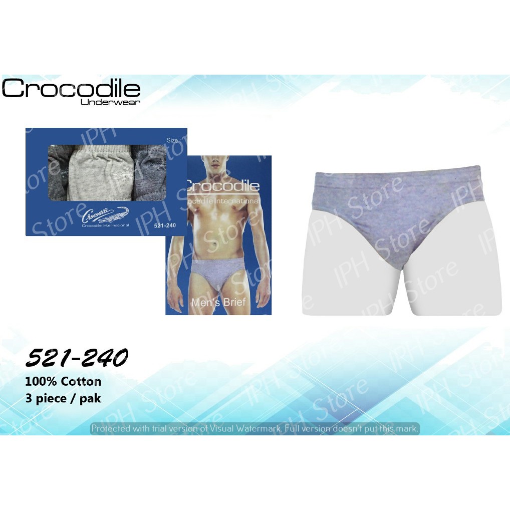 Celana Dalam / Underwear Pria Crocodile 521-240 (Isi 3pcs, 100% Cotton, Ukuran S-XL)