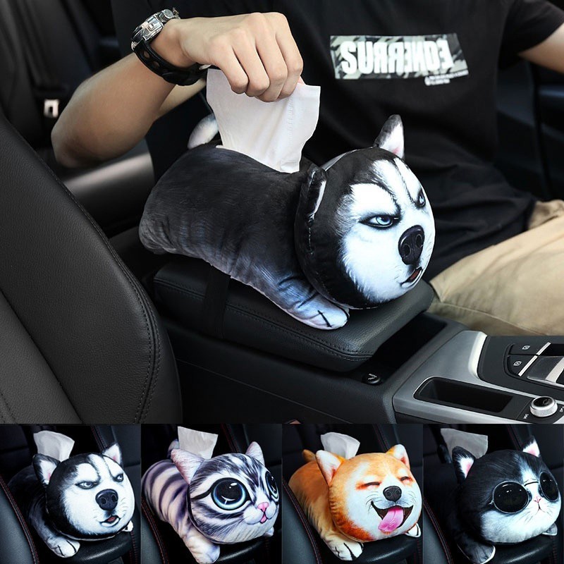 Kotak Tempat Tissue Box Tisu Mobil Boneka 3D Universal Mobil Yaris Vios Innova Fortuner Pajero Xpand