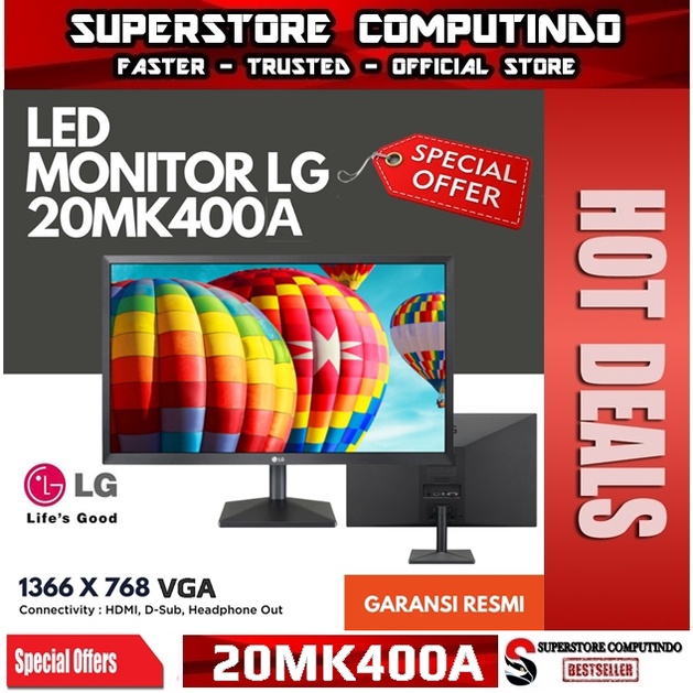 Monitor LED LG 20MK400A, 19.5&quot; , 1366 x 768, VGA