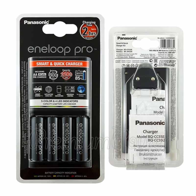 PANASONIC ENELOOP PRO QUICK CHARGE + 4PCS BATTERY BATERAI CAS AA BATRE RECHARGEABLE A2