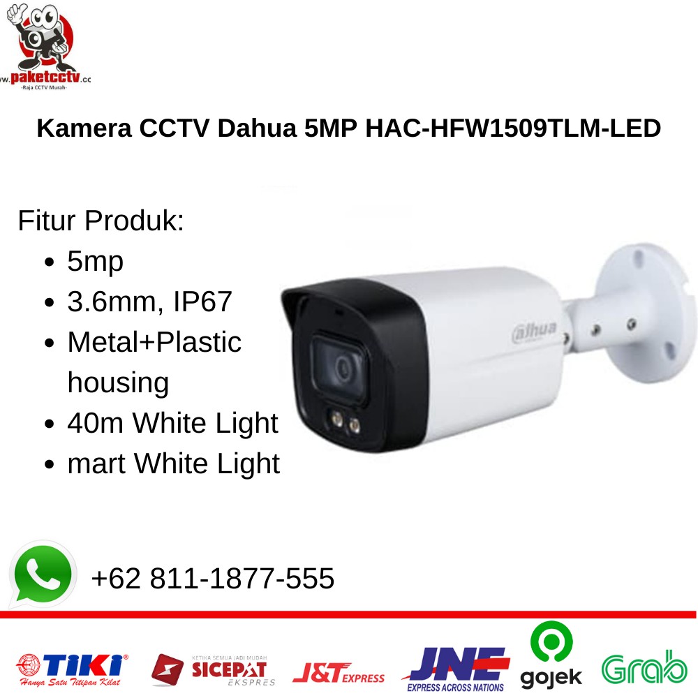 Kamera CCTV Dahua 5MP HAC-HFW1509TLM-LED - Outdoor