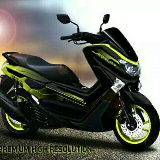 Decal nmax fullbody hitam list hijau fullbody 006