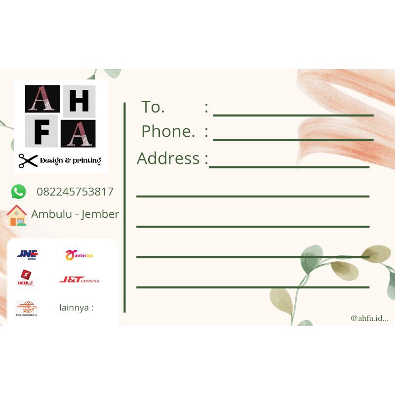 

label pengiriman
