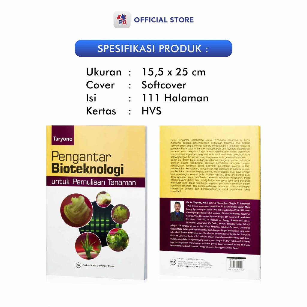 Jual Buku Pengantar Bioteknologi Untuk Pemuliaan Tanaman / Taryono ...